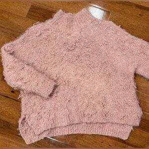 Altar’d State Distressed Mock Neck Blush Sweater